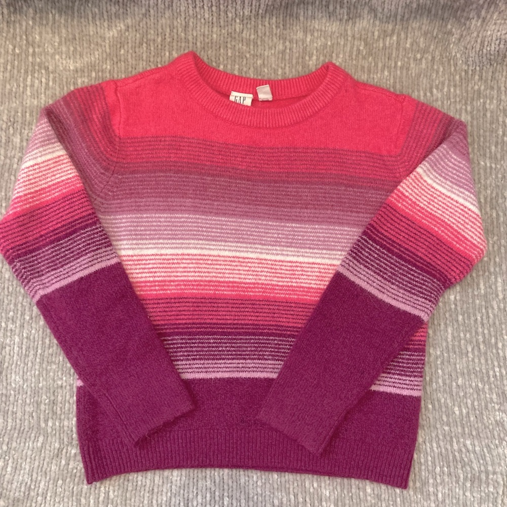 GAP Kids‎ Striped Sweater Size 8 Pink Purple Cozy Soft Pullover Classic